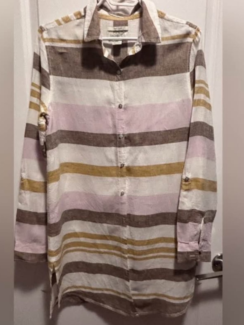 Linen Rachel Zoe Striped Button-Down Dress
